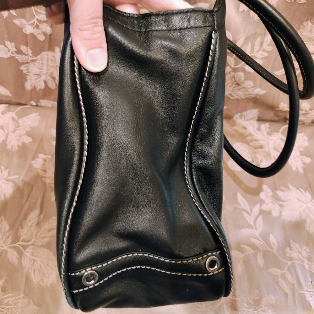 Antonion Melani Black Leather Handbag, Like New! - Picture 5 of 11